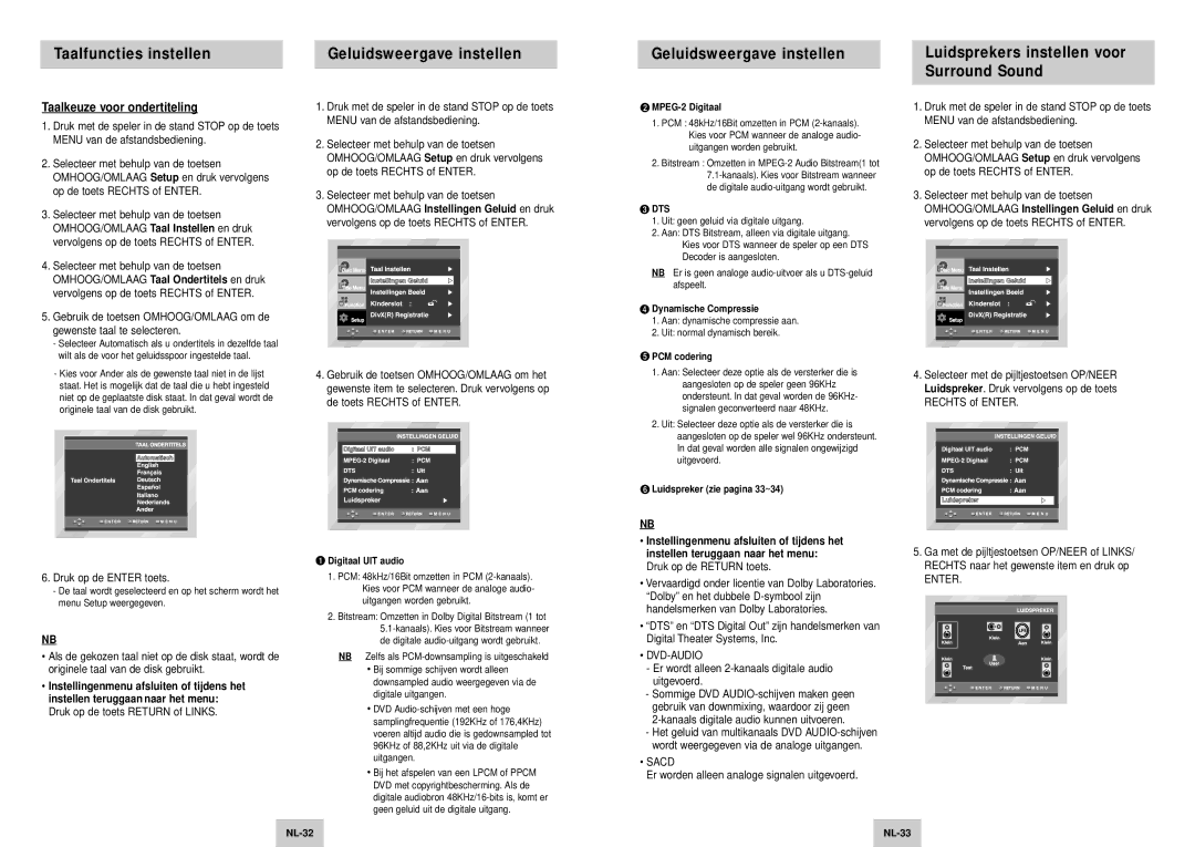 Samsung DVD-HD745/XEL, DVD-HD745/XEG manual Taalkeuze voor ondertiteling 