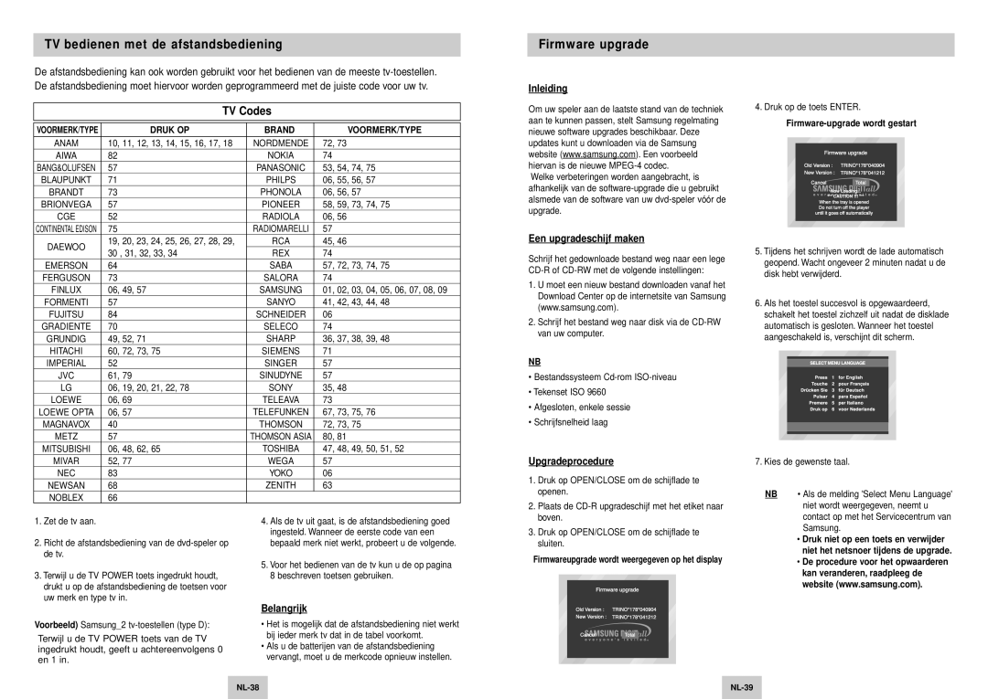 Samsung DVD-HD745/XEG manual TV bedienen met de afstandsbediening, Inleiding, Een upgradeschijf maken, Upgradeprocedure 