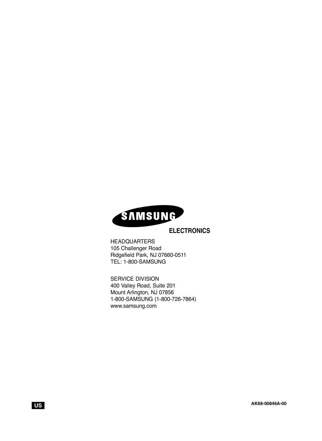 Samsung DVD-HD755 manual Electronics, AK68-00846A-00 
