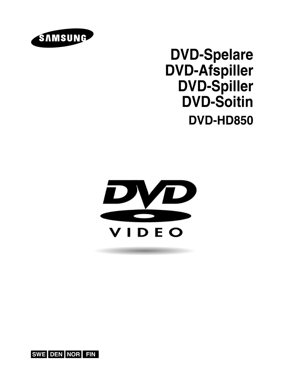 Samsung DVD-HD850/XEE manual DVD-Spelare DVD-Afspiller DVD-Spiller DVD-Soitin 