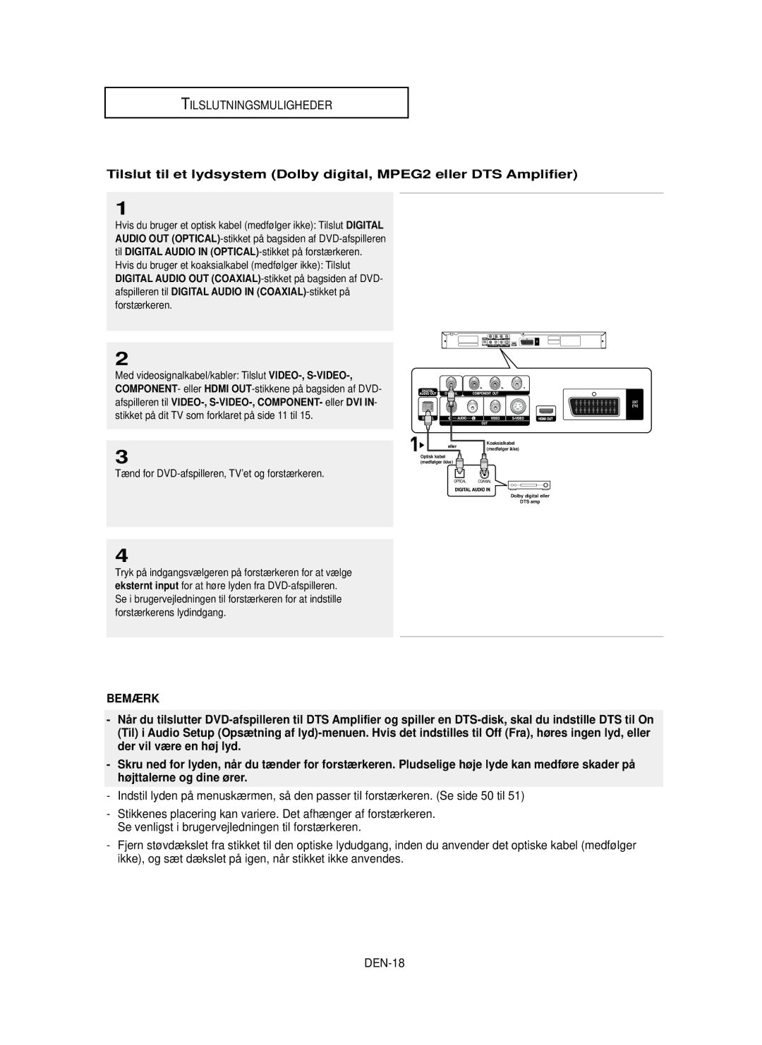 Samsung DVD-HD850/XEE manual DEN-18, Digital 