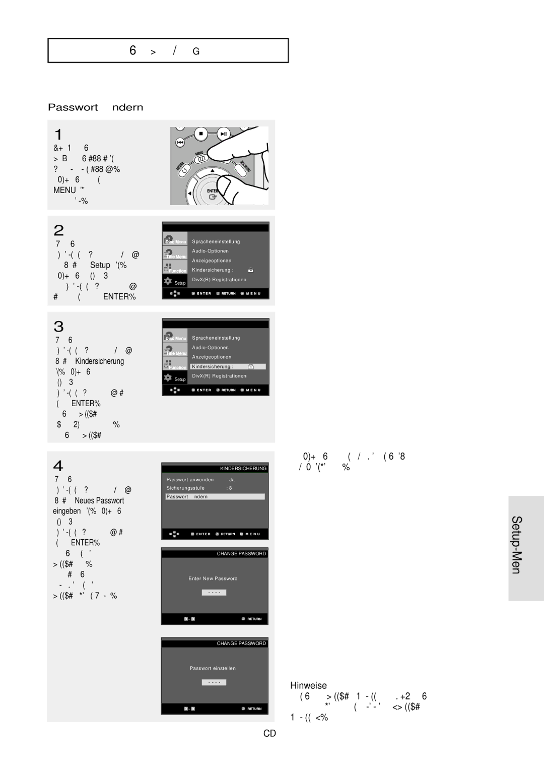 Samsung DVD-HD850/XEG manual Passwort ä ndern, DEU-57 