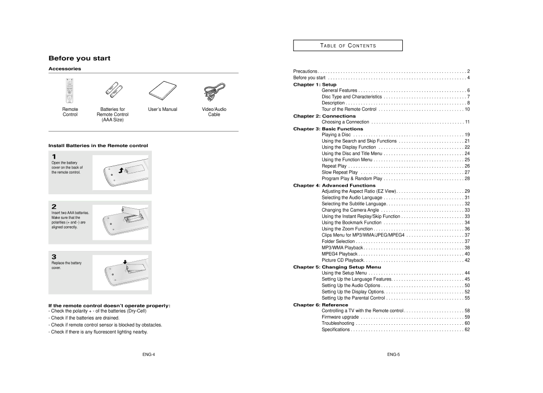 Samsung DVD-HD850/XEL manual Before you start 