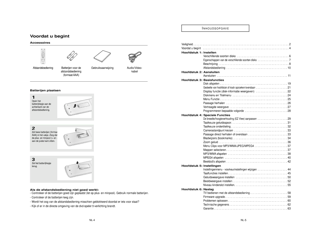 Samsung DVD-HD850/XEL manual Voordat u begint, Afstandsbediening, Gebruiksaanwijzing, Aansluiten 