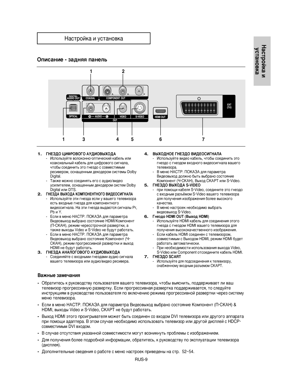 Samsung DVD-HD850/XEV manual ÉçÖáÑé ñàîêéÇéÉé ÄìÑàéÇõïéÑÄ ÇõïéÑçOÖ ÉçÖáÑO ÇàÑÖéëàÉçÄãÄ, ÉçÖáÑé ÇõïéÑÄ S-VIDEO, ÉçÖáÑé Scart 