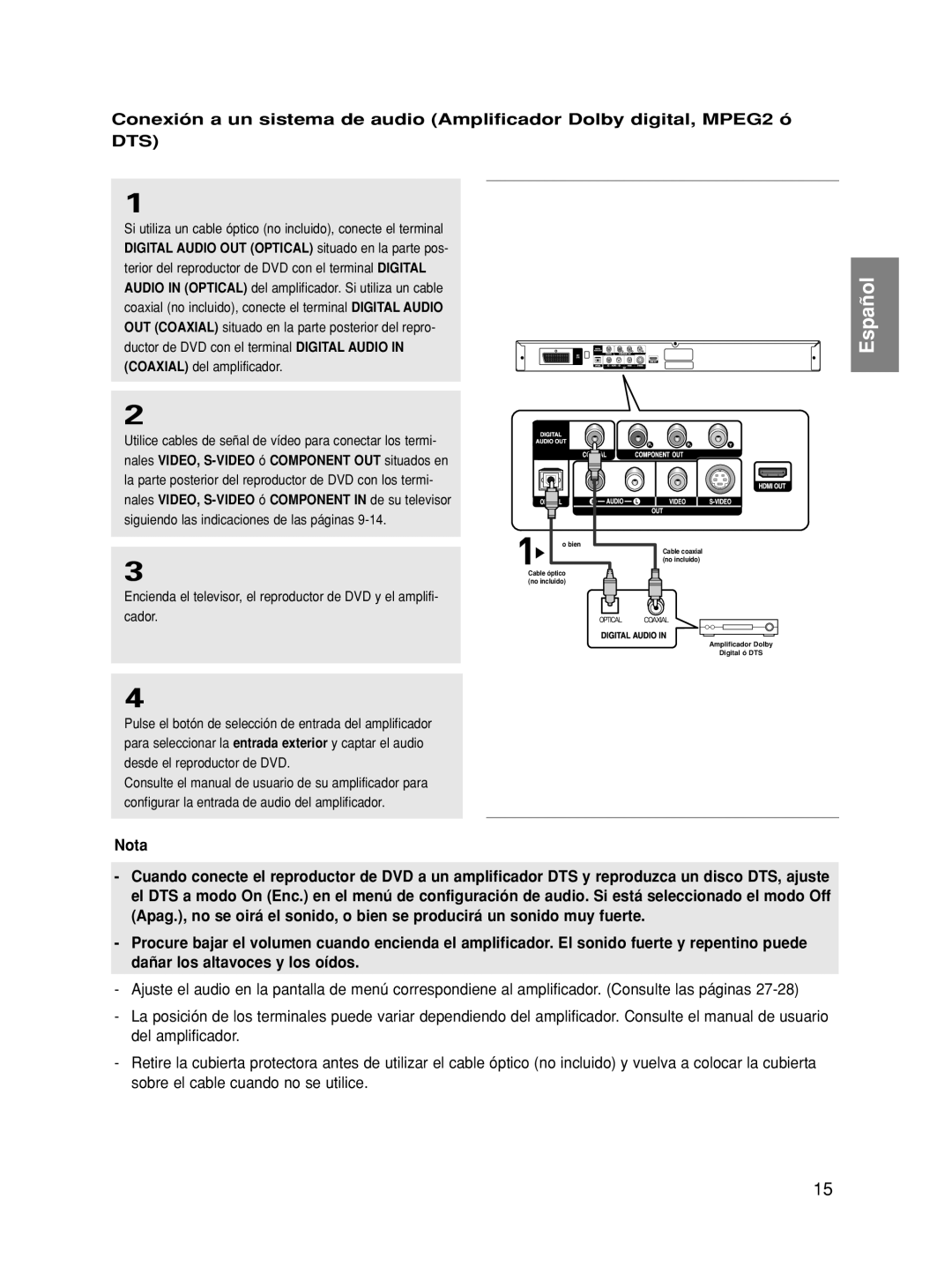 Samsung DVD-HD860/XEC manual Nota 