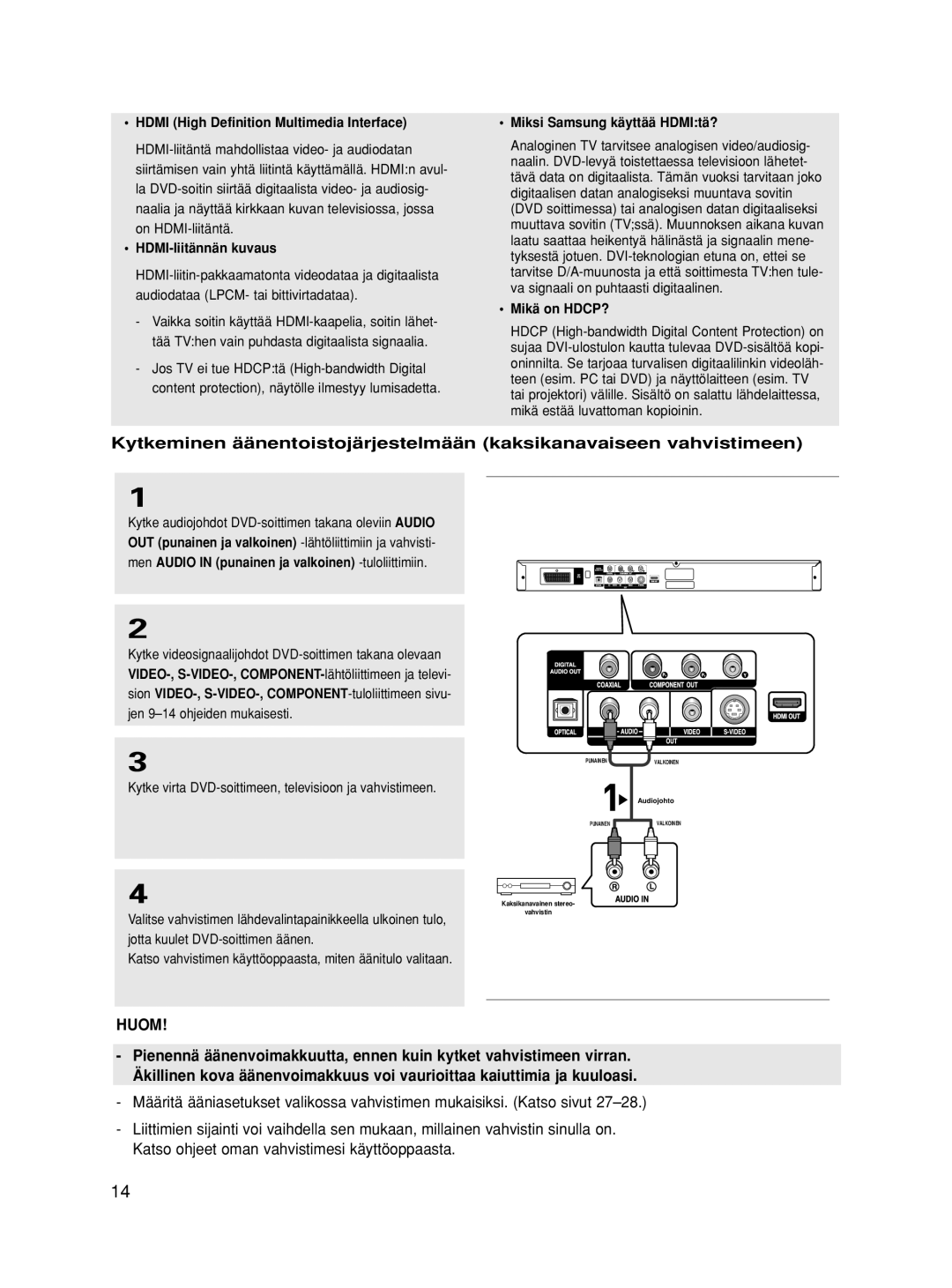 Samsung DVD-HD860/XEE manual HDMI-liitännän kuvaus, Miksi Samsung käyttää HDMItä?, Mikä on HDCP? 