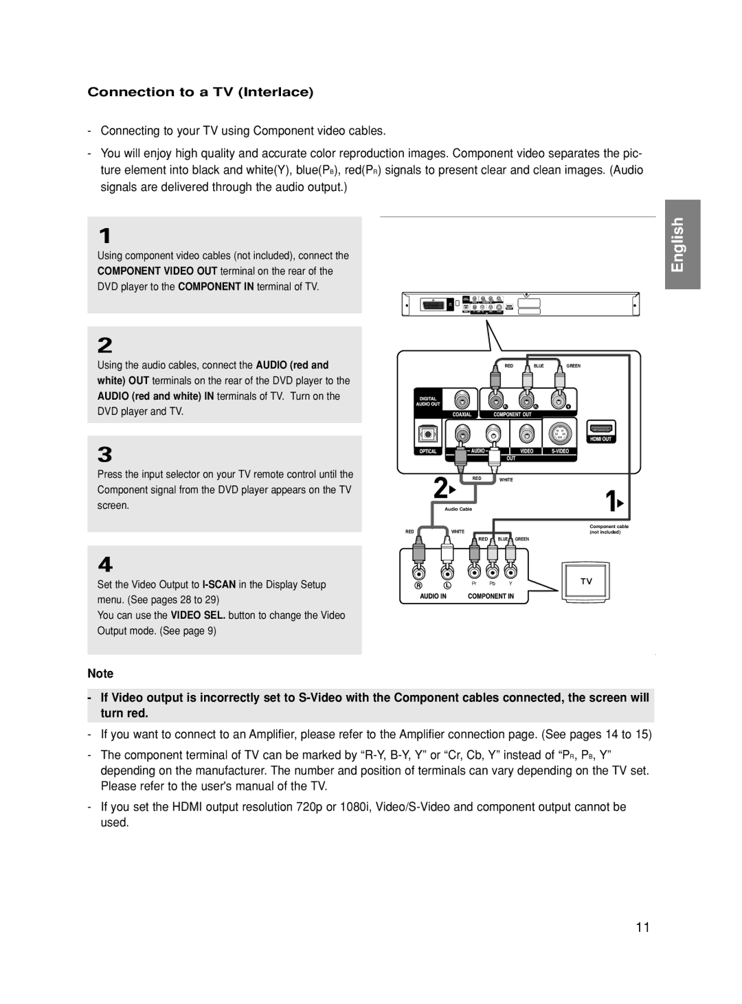 Samsung DVD-HD860/XEH, DVD-HD860/XEG, DVD-HD860/XET, DVD-HD860/XEL, DVD-HD860/XEC, DVD-HD860/FOU Connection to a TV Interlace 