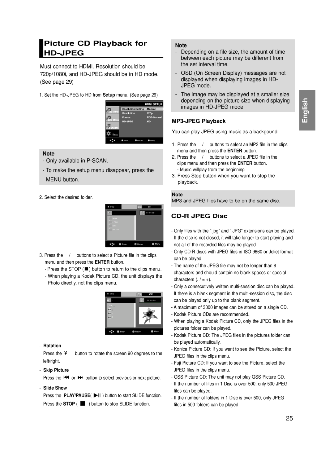 Samsung DVD-HD860/XET, DVD-HD860/XEG manual Picture CD Playback for, See, MP3-JPEG Playback, CD-R Jpeg Disc, Skip Picture 