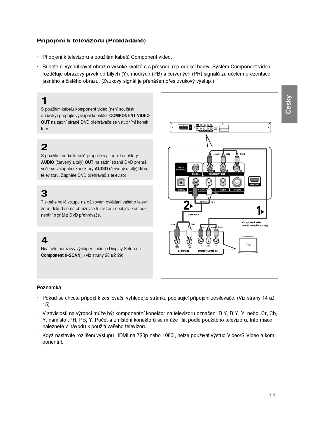 Samsung DVD-HD860/XEC, DVD-HD860/XEL, DVD-HD860/FOU, DVD-HD860/XEH manual Pﬁipojení k televizoru Prokládané 