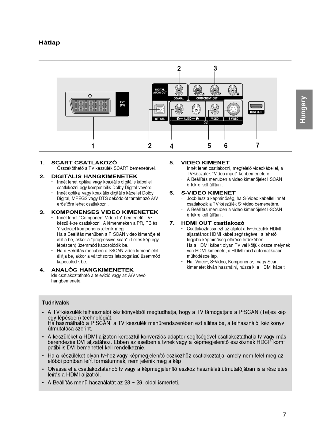 Samsung DVD-HD860/XEH, DVD-HD860/XEL, DVD-HD860/XEC, DVD-HD860/FOU manual Hátlap 