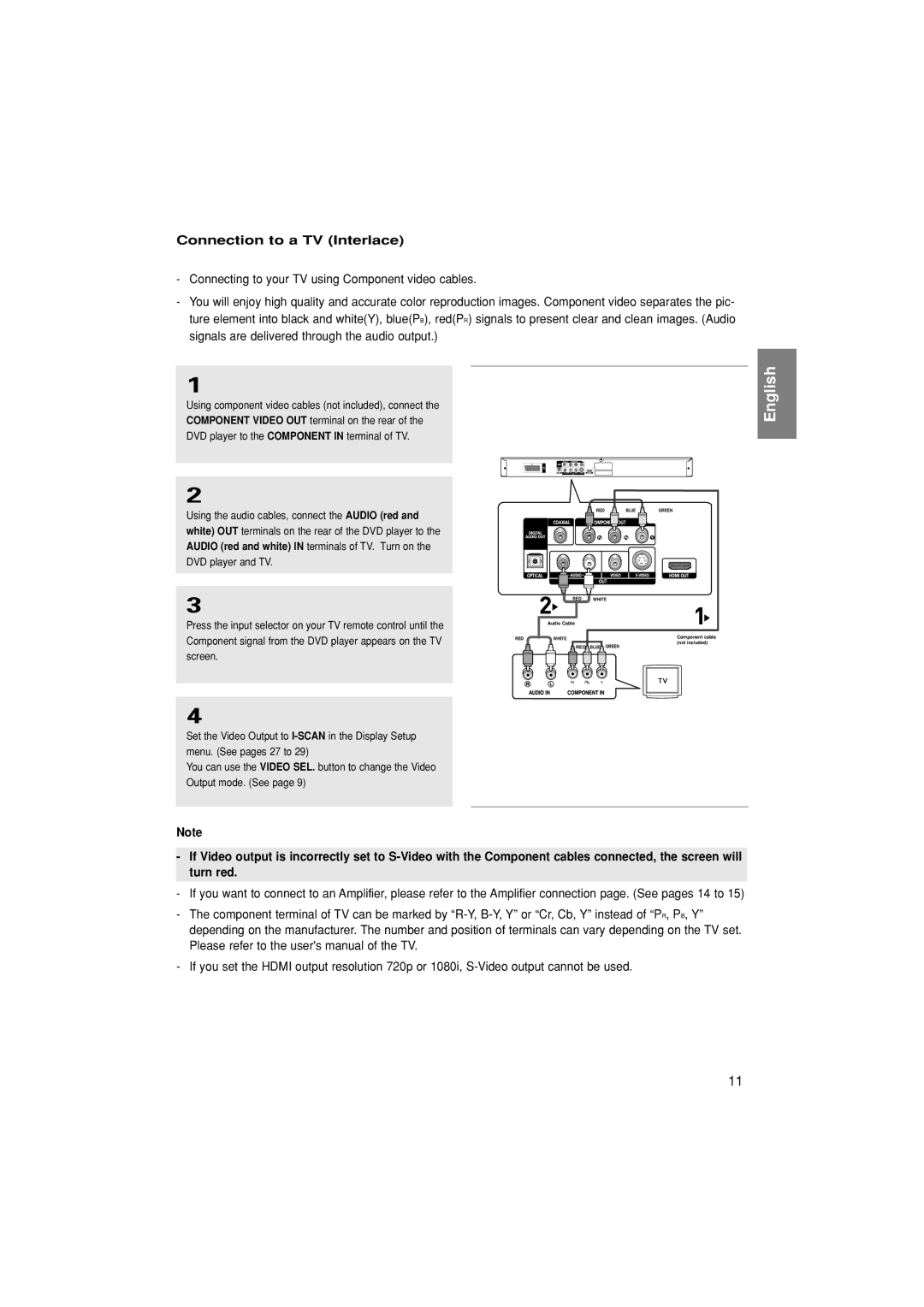 Samsung DVD-HD870/AND, DVD-HD870/EUR, DVD-HD870/XEC, DVD-HD870/UMG, DVD-HD870/HAC, DVD-HD870/XSG Connection to a TV Interlace 