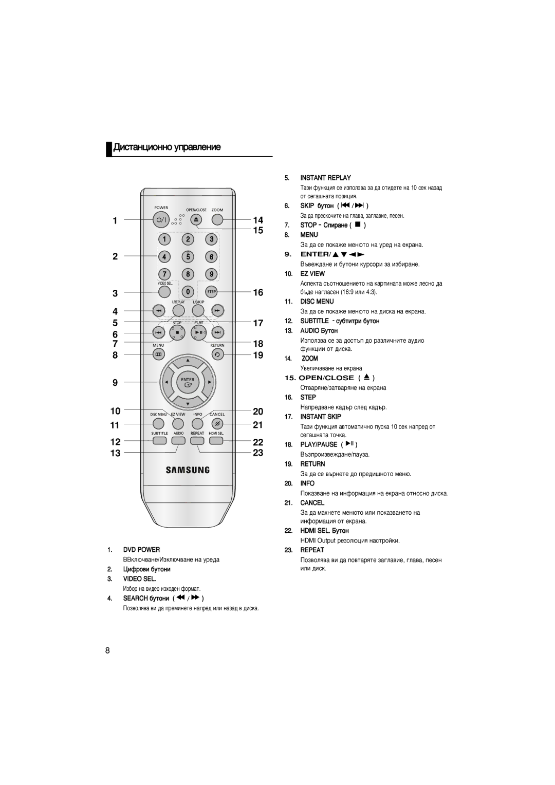 Samsung DVD-HD870/XSG, DVD-HD870/EUR, DVD-HD870/XEC, DVD-HD870/AND, DVD-HD870/UMG, DVD-HD870/HAC manual Ñëòú‡Ìˆëóììó Ûô‡‚Îâìëâ 