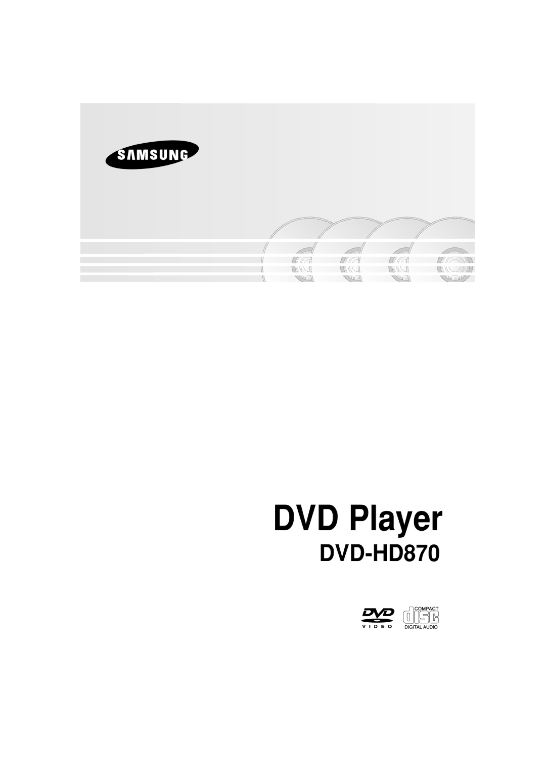 Samsung DVD-HD870/SAM manual DVD Player 