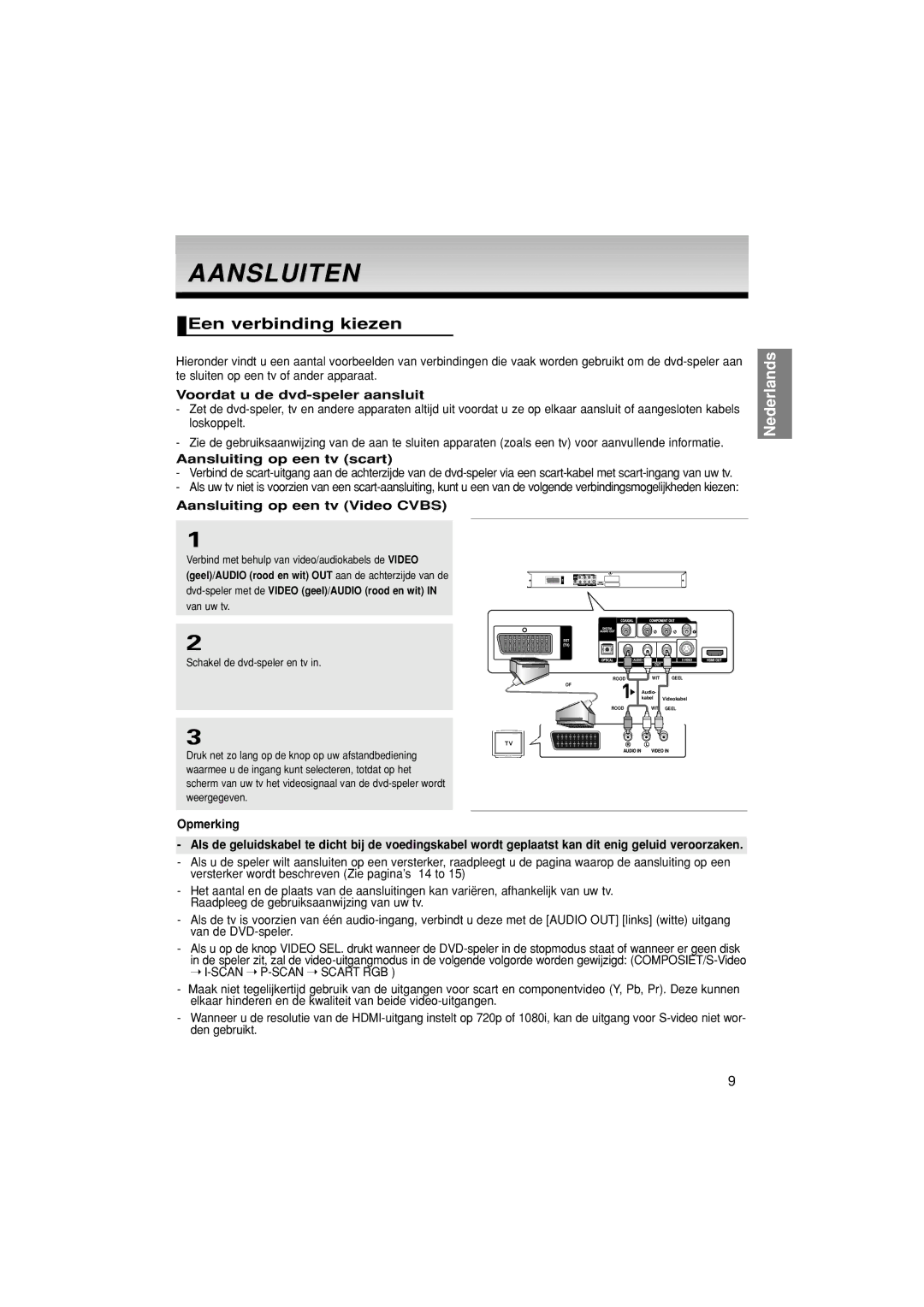 Samsung DVD-HD870/XEL Aansluiten, Een verbinding kiezen, Voordat u de dvd-speler aansluit, Aansluiting op een tv scart 