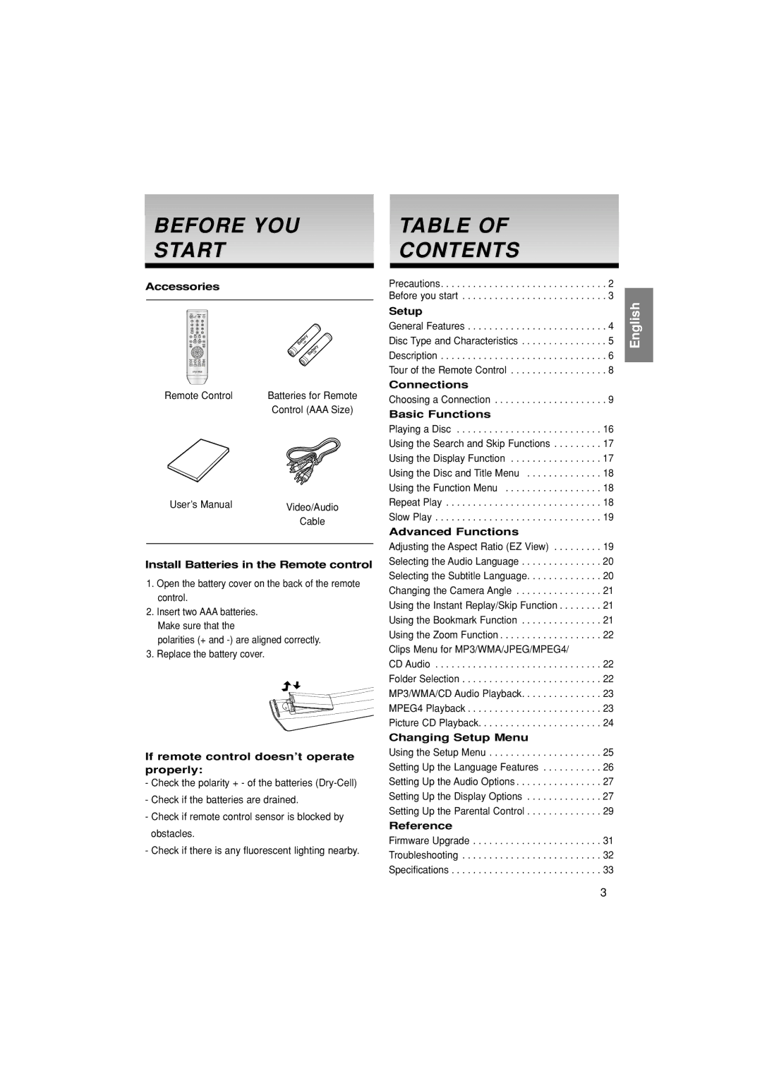 Samsung DVD-HD870/XEL, DVD-HD870/XEG manual Before YOU Start, Contents 