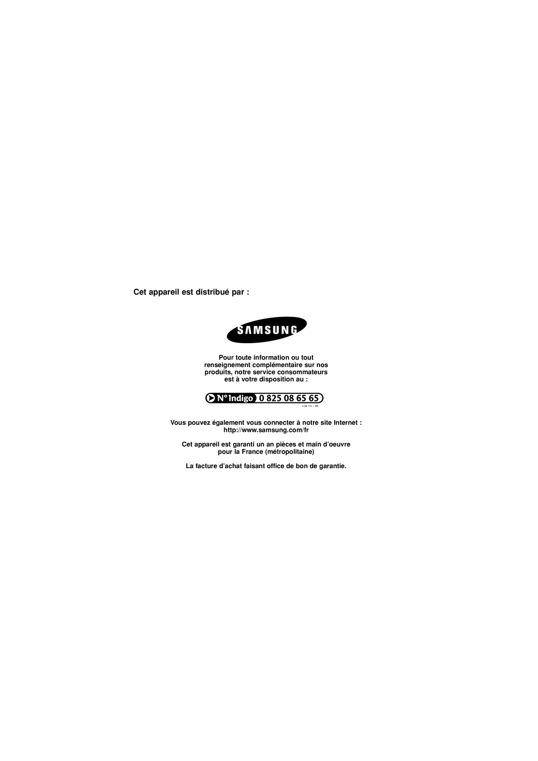 Samsung DVD-HD870/XEG, DVD-HD870/XEL manual Cet appareil est distribué par 