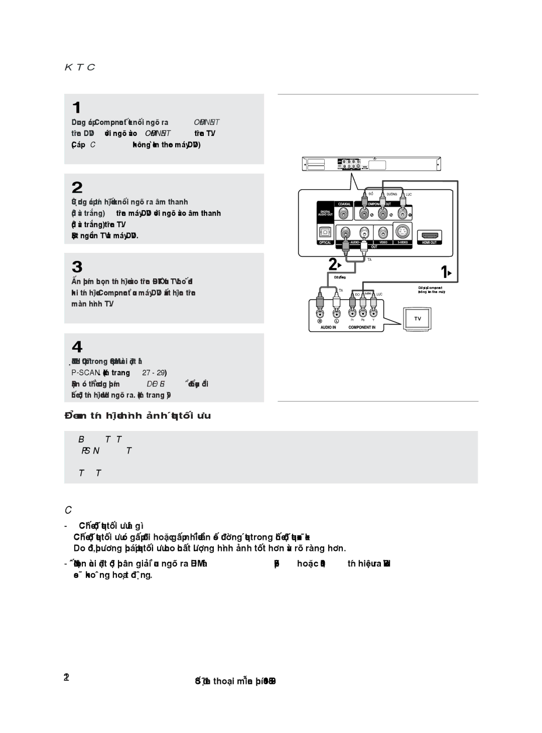 Samsung DVD-HD870/XSV manual TVöu, Xem tín Hình, Tra trong, Öu Progressive Scan hay, TV, phöông 