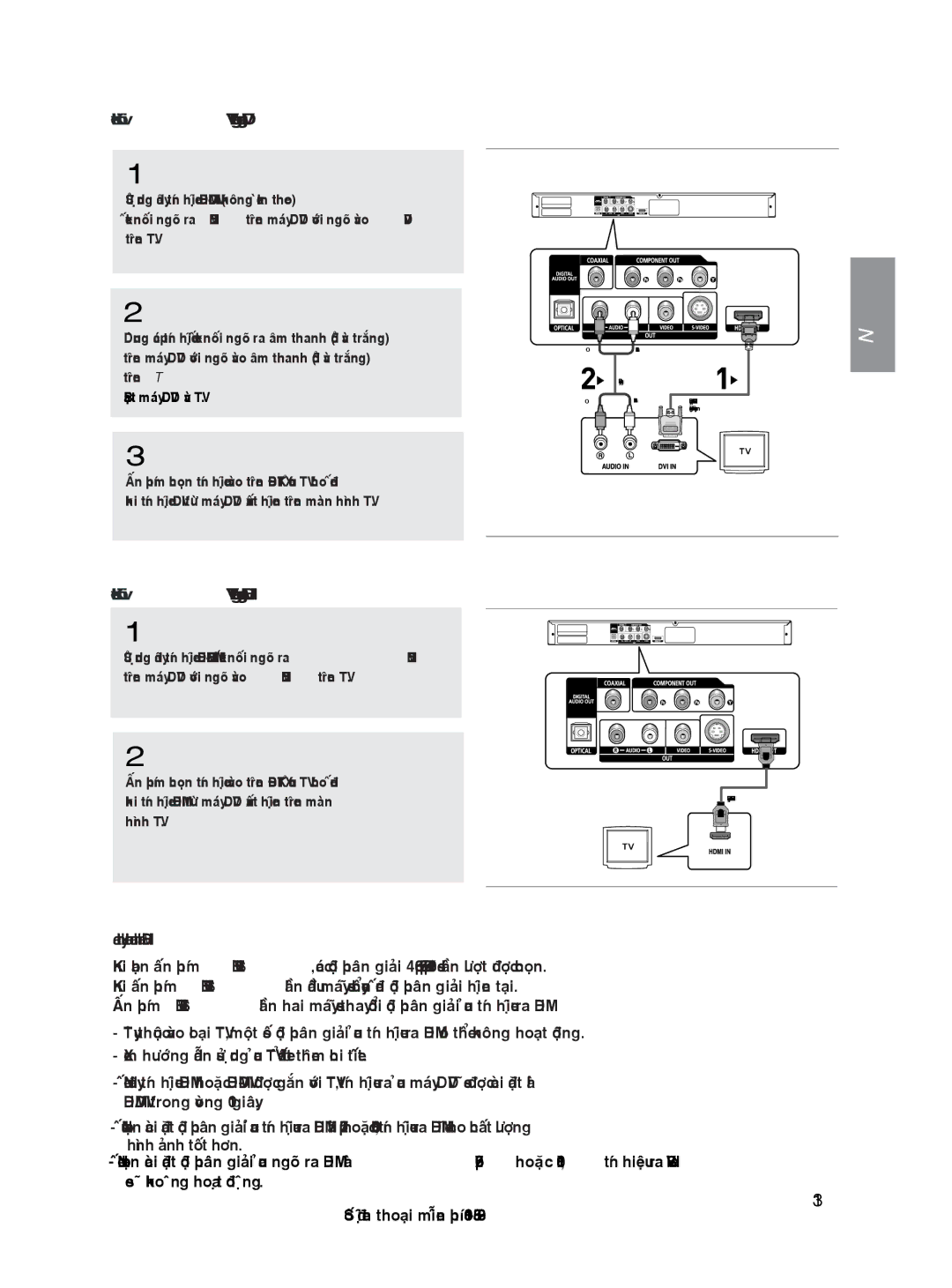 Samsung DVD-HD870/XSV Tính Hình, Phím Hdmi SEL, 480p, 576p, 720p Khi phím Hdmi SEL, Hai Thay Tín Ra Hdmi Xem Chi, TV, tín 