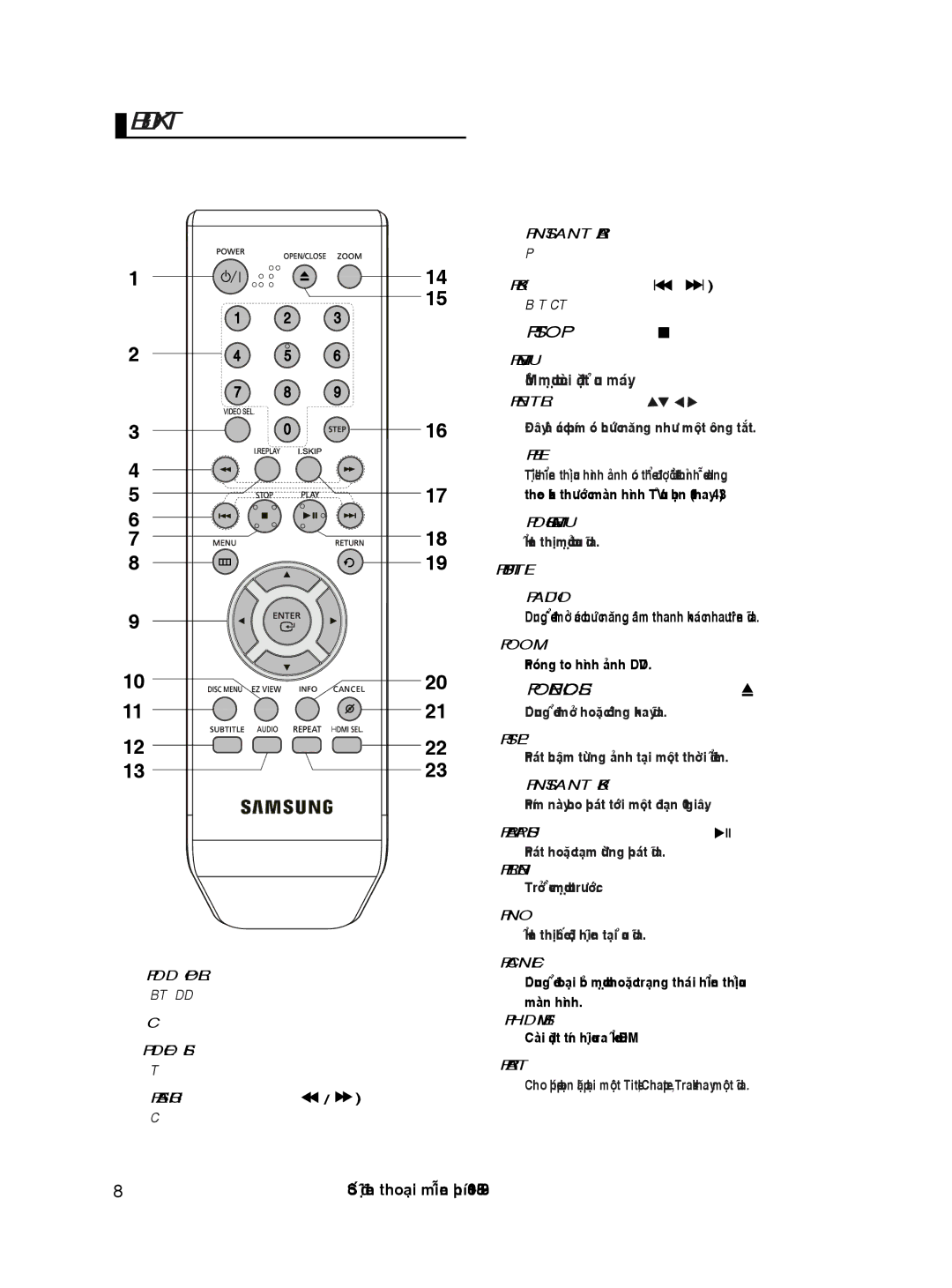 Samsung DVD-HD870/XSV manual Phím Stop, Thanh nhau dóa 