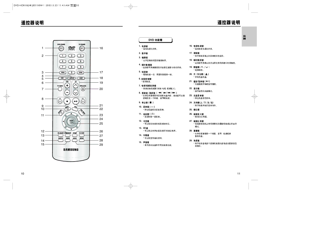 Samsung DVD-HD938 manual Dvd 