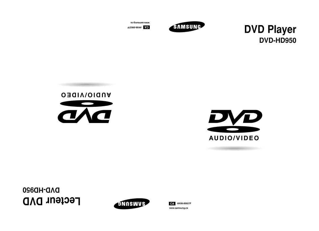 Samsung DVD-HD950 manual DVD Lecteur, CA AK68-00627F 