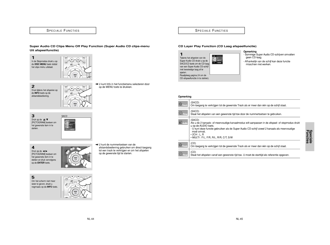 Samsung DVD-HD950/XAA, DVD-HD950/XEG, DVD-HD950/XEL, DVD-HD950/XEH Geen CD-laag, Misschien niet werken, Modi omvat, NL-44 