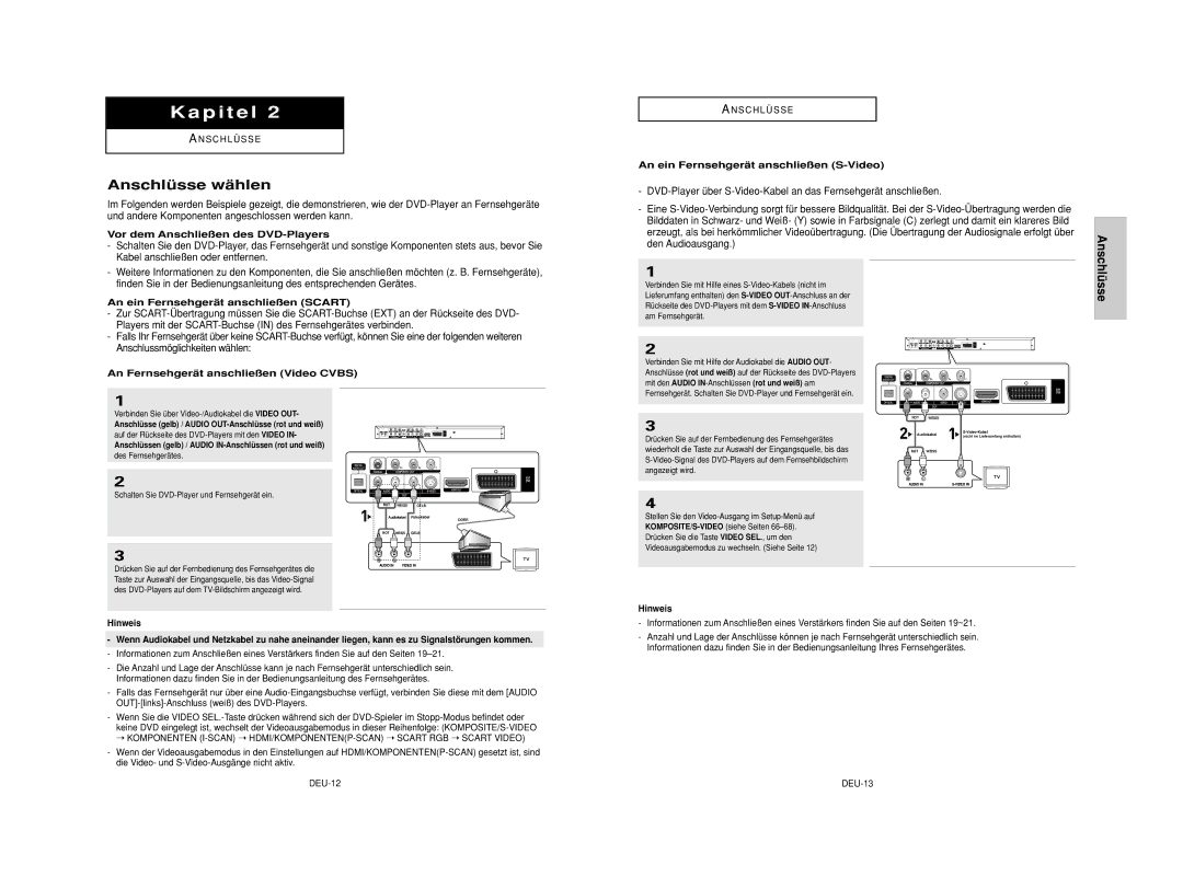 Samsung DVD-HD950/XEH, DVD-HD950/XEG, DVD-HD950/XEL, DVD-HD950/XAA, DVD-HD950/SED manual Anschlüsse wählen, Den Audioausgang 