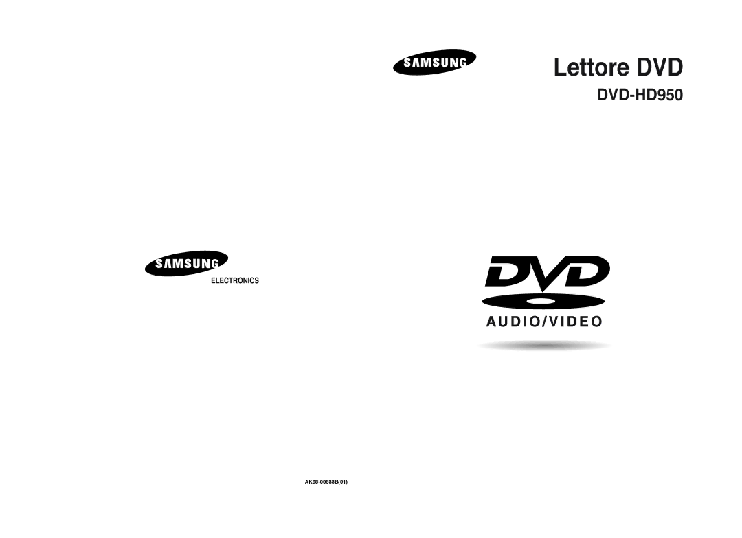 Samsung DVD-HD950/XET manual Lettore DVD, AK68-00633B01 