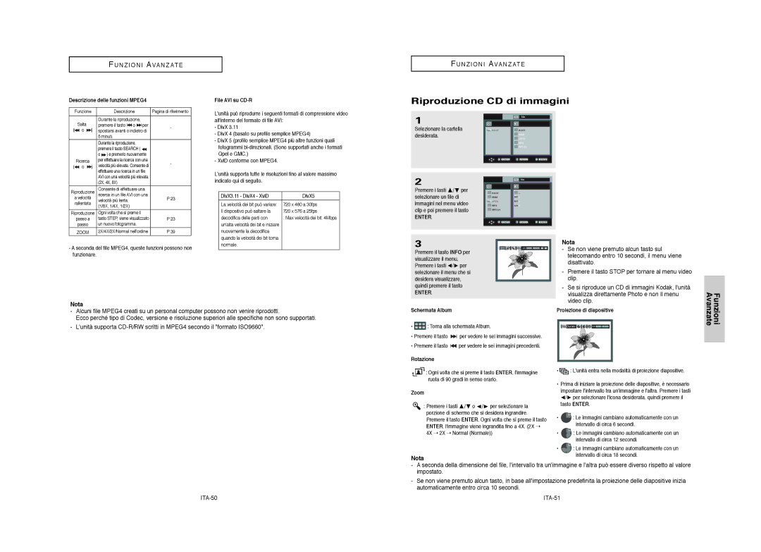 Samsung DVD-HD950/XET manual Riproduzione CD di immagini 