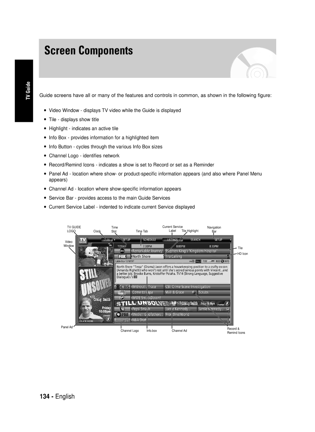 Samsung DVD-HR720 instruction manual Screen Components, Logo 