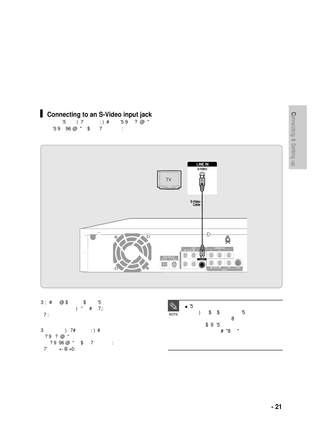 Samsung DVD-HR720 instruction manual Connecting to an S-Video input jack 