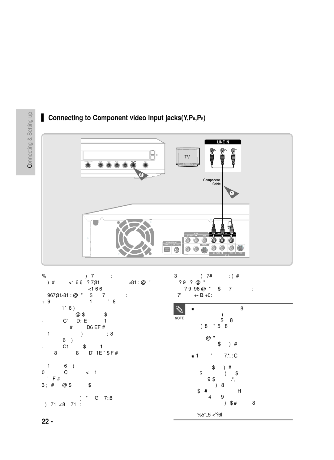 Samsung DVD-HR720 instruction manual Connecting to Component video input jacksY,P 