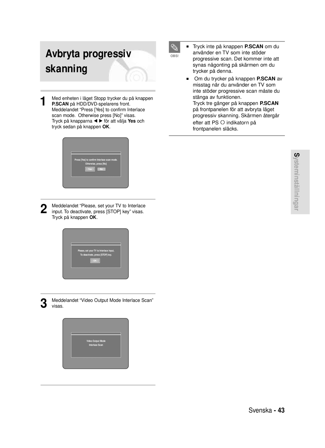 Samsung DVD-HR720/XEE manual Skanning 