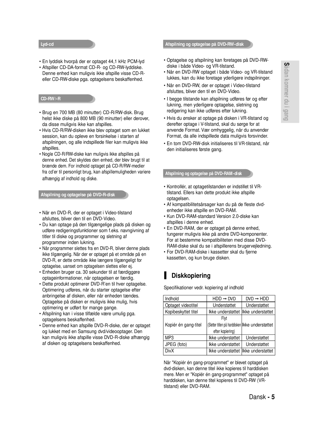 Samsung DVD-HR720/XEE manual Diskkopiering 