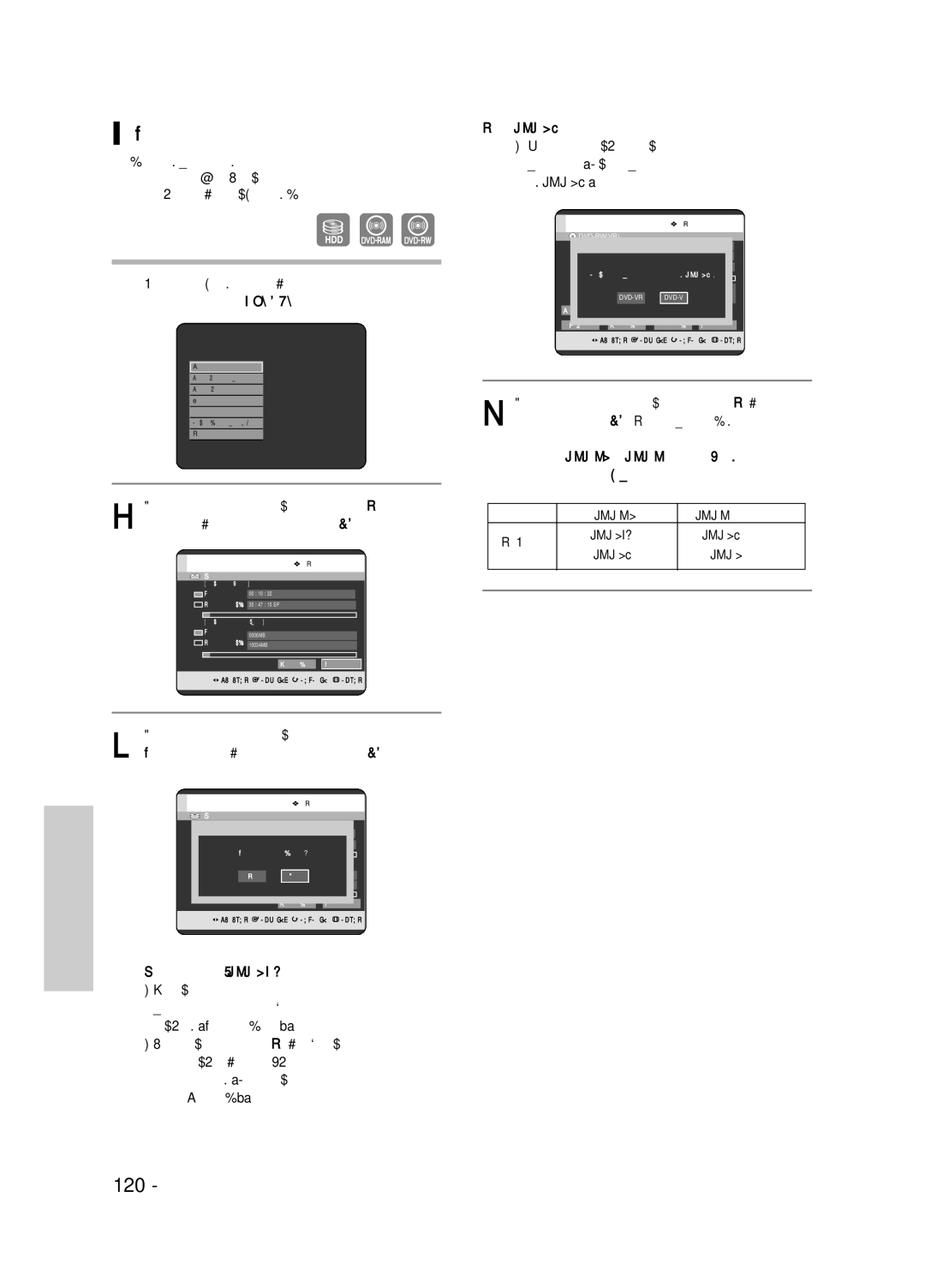 Samsung DVD-HR720/XEV manual Îóï‡Úëó‚‡Ìëâ ‰Ëòí‡, 120 êÛÒÒÍËÈ, Ñëòí DVD-RW ÅÛ‰ÂÚ ‚˚‚Â‰ÂÌÓ ÒÓÓ·˘ÂÌËÂ Ó ‚˚·ÓÂ 