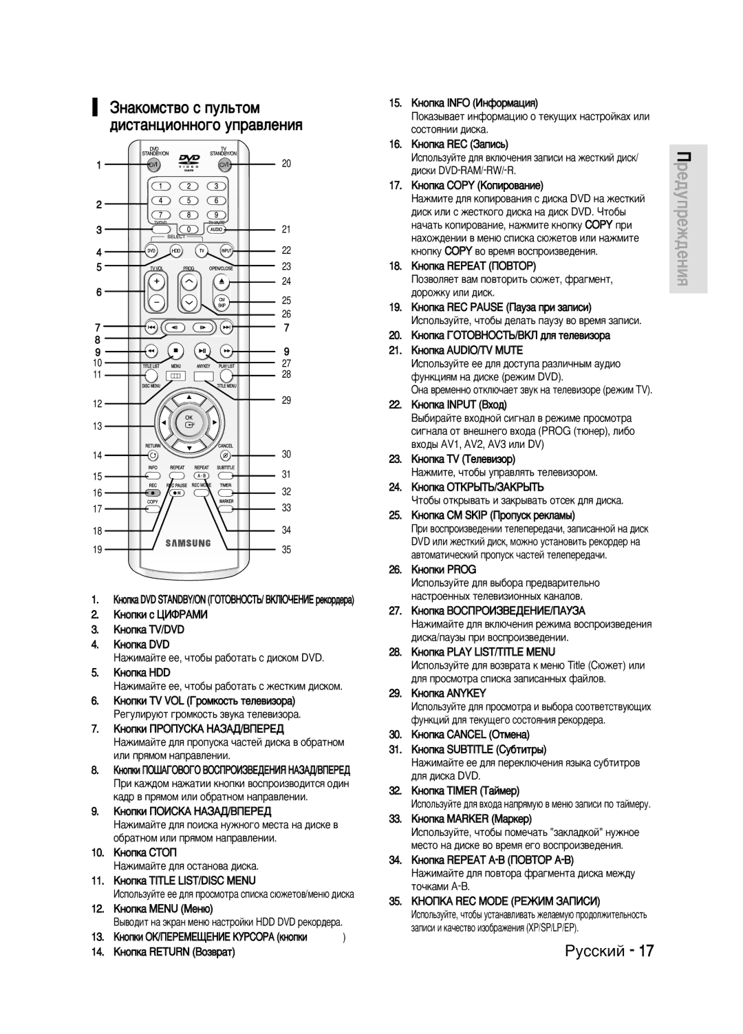 Samsung DVD-HR720/XEV ÁÌ‡ÍÓÏÒÚ‚Ó Ò ÔÛÎ¸ÚÓÏ ‰ËÒÚ‡ÌˆËÓÌÌÓ„Ó ÛÔ‡‚ÎÂÌËﬂ, ˚‚Ó‰Ëú Ì‡ ˝Í‡Ì Ïâì˛ Ì‡Òúóèíë Hdd Dvd Âíó‰Â‡ 