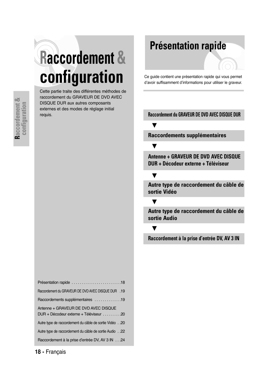 Samsung DVD-HR721/XEF manual Raccordement & configuration 