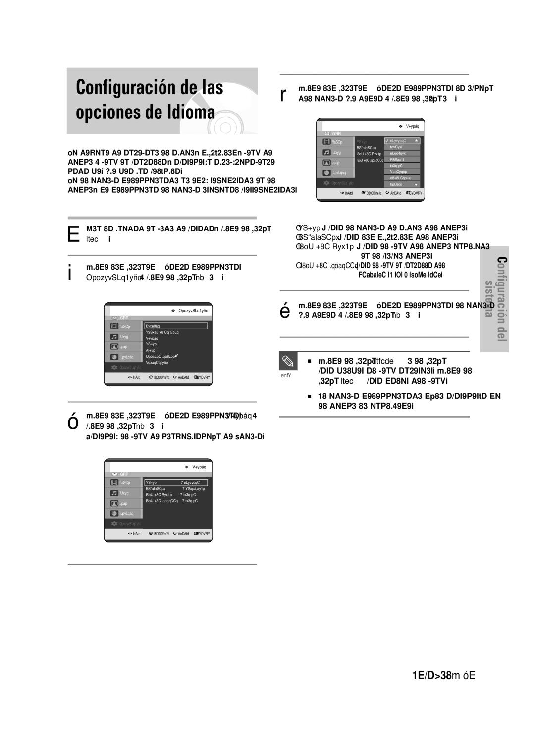 Samsung DVD-HR721/XEB, DVD-HR721/XEG, DVD-HR721/XEF manual Configuración de las opciones de Idioma, Pulse el botón Return 