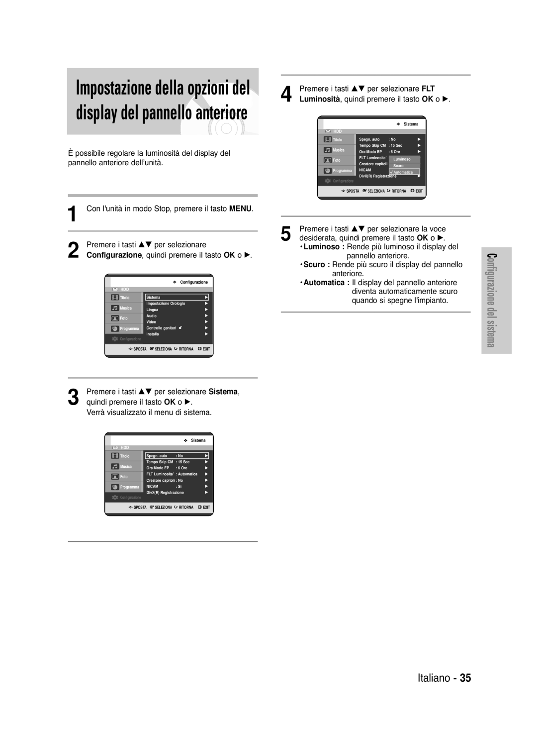 Samsung DVD-HR721/XET manual Automatica 