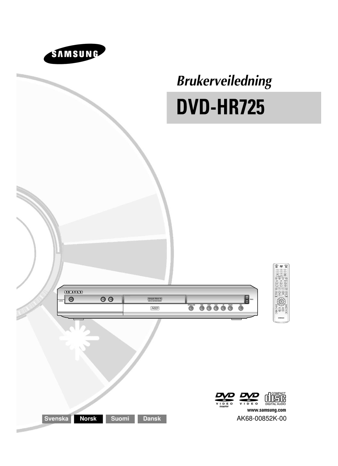 Samsung DVD-HR725/XEE manual 