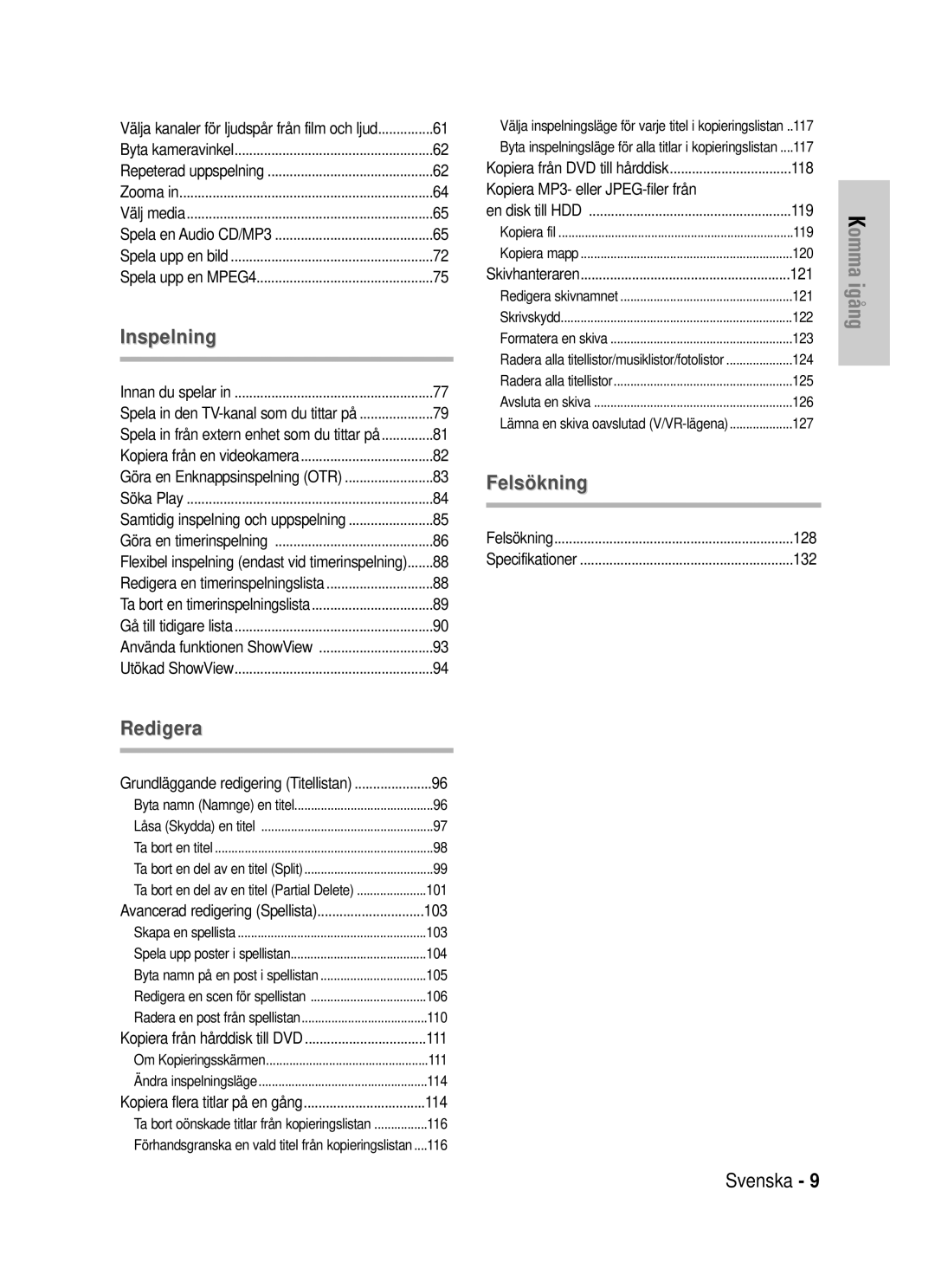 Samsung DVD-HR725/XEE manual 119, 120, 121, 122, 123, 124, 125, 126, 127 