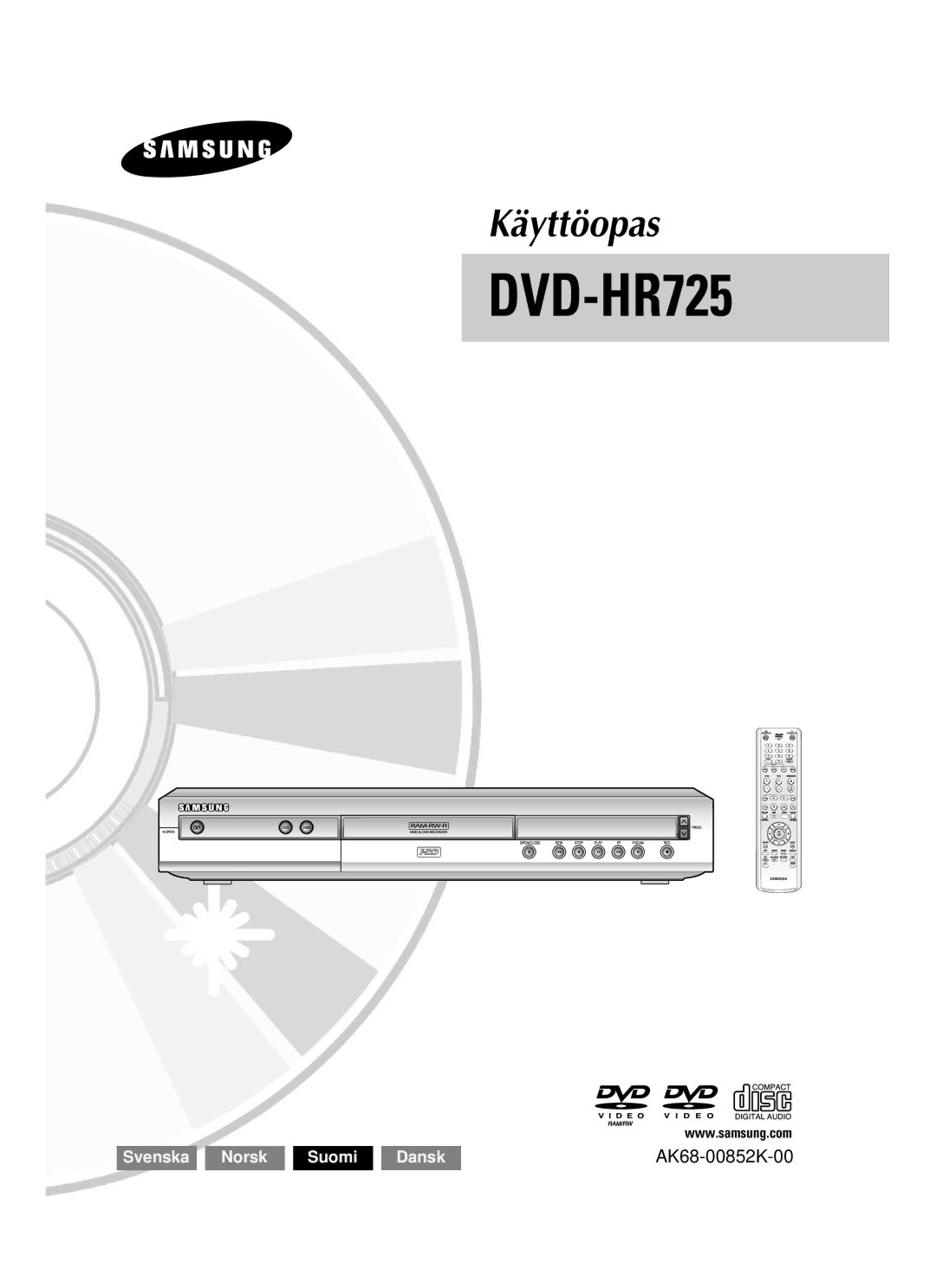 Samsung DVD-HR725/XEE manual 