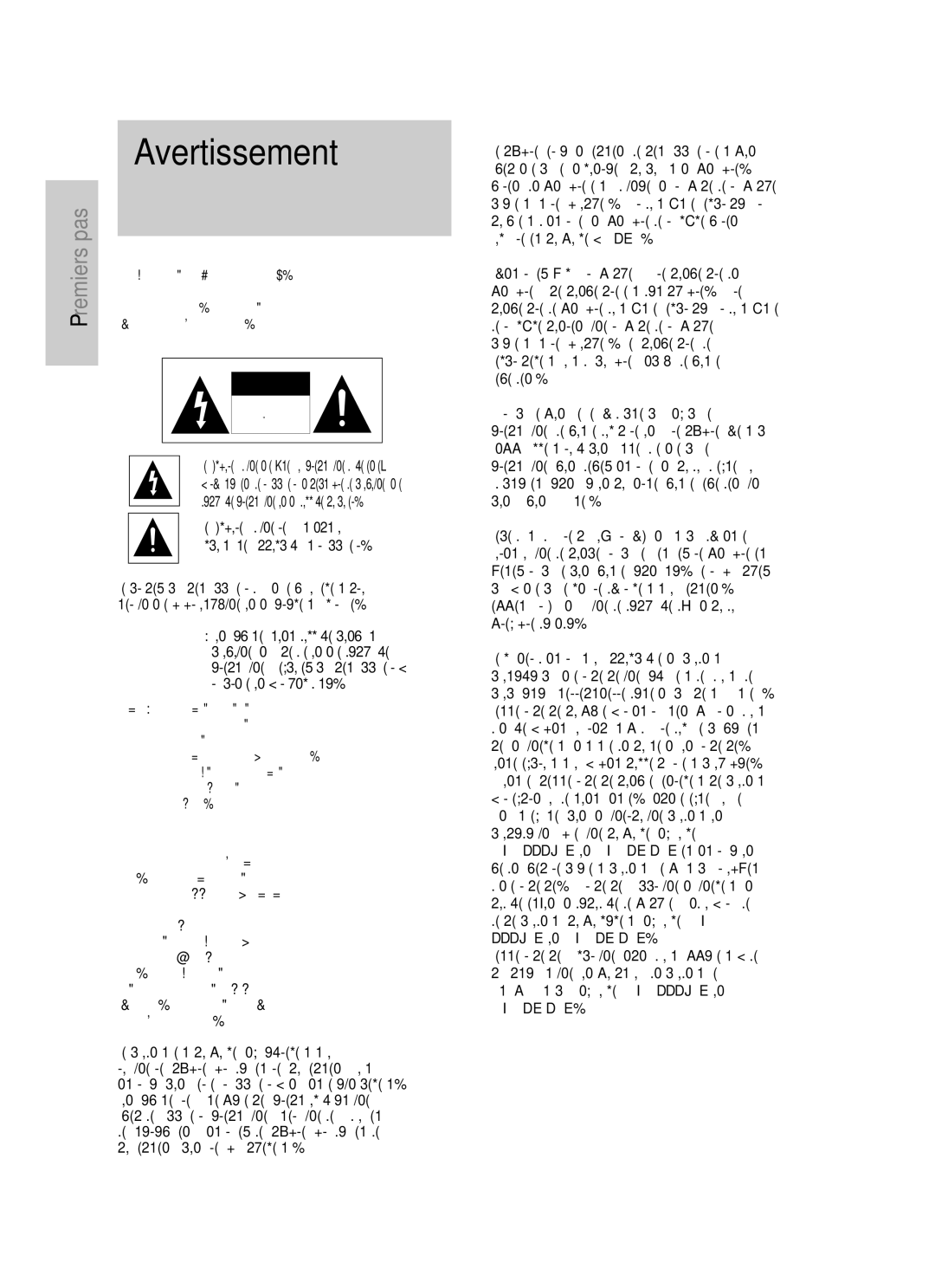 Samsung DVD-HR725/XEF, DVD-HR725P manual Avertissement, La pluie ou à lhumidité, DE Provoquer DES Radiations 