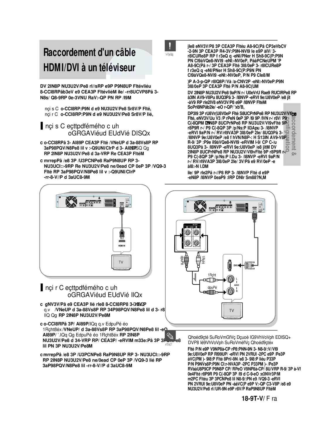 Samsung DVD-HR725P manual Raccordement dun câble, HDMI/DVI à un téléviseur, Cas 1 Raccordement à un, Téléviseur prise Hdmi 