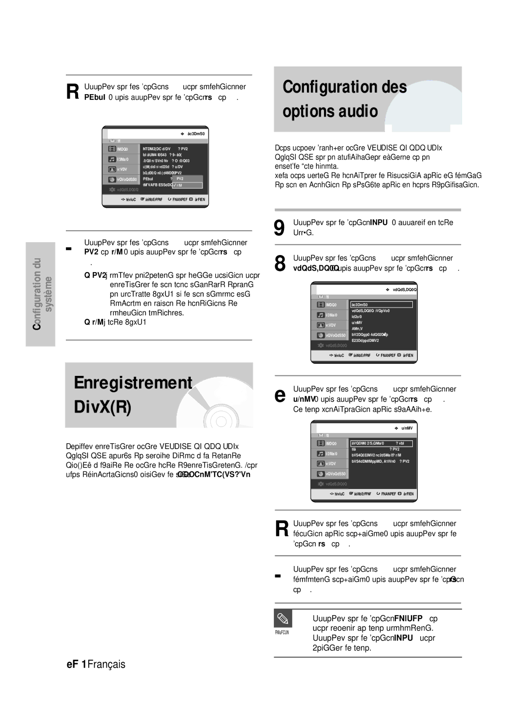 Samsung DVD-HR725/XEF manual Configuration des options audio, Non, Oui mode Nicam, Plus d’informations, visitez le site 