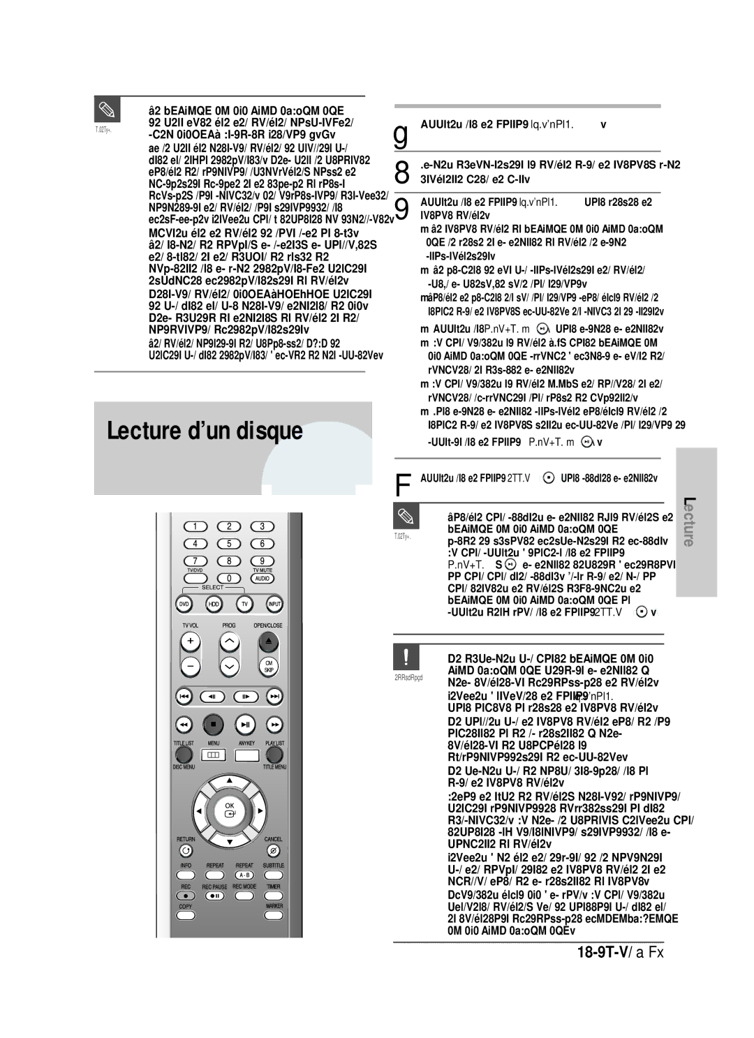 Samsung DVD-HR725P manual Lecture d’un disque, Le Graveur DE DVD Avec Disque DUR, Certains disques DVD-RAM/-RW/-R peuvent 