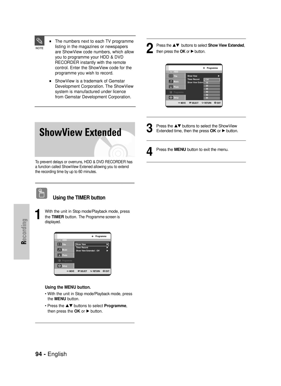 Samsung DVD-HR725/XEF manual ShowView Extended, Listing in the magazines or newspapers, You to programme your HDD & DVD 