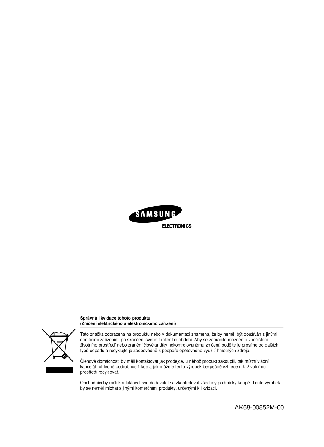 Samsung DVD-HR725/EUR, DVD-HR725/XEH manual AK68-00852M-00 