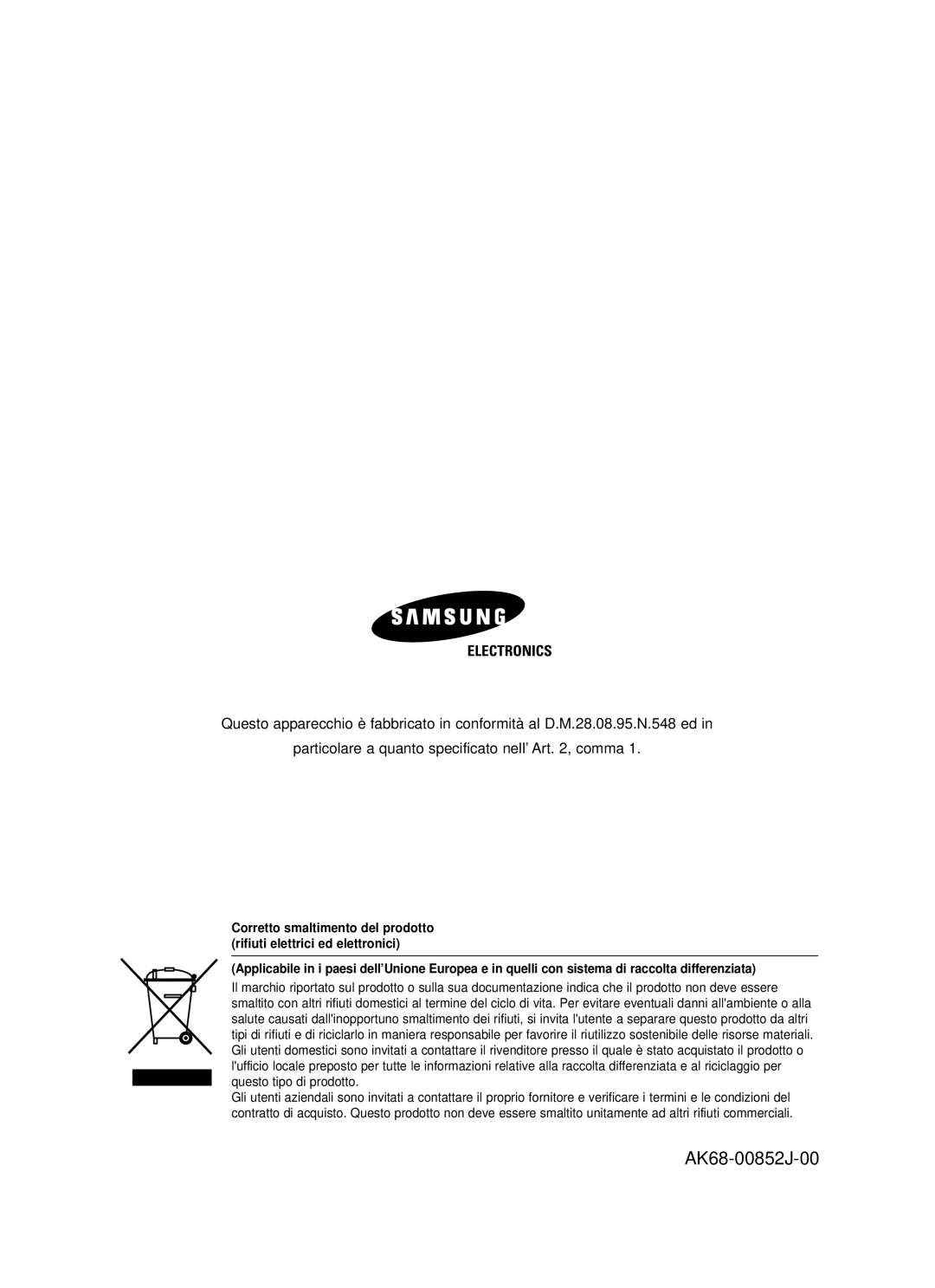 Samsung DVD-HR725/XET manual Electronics 